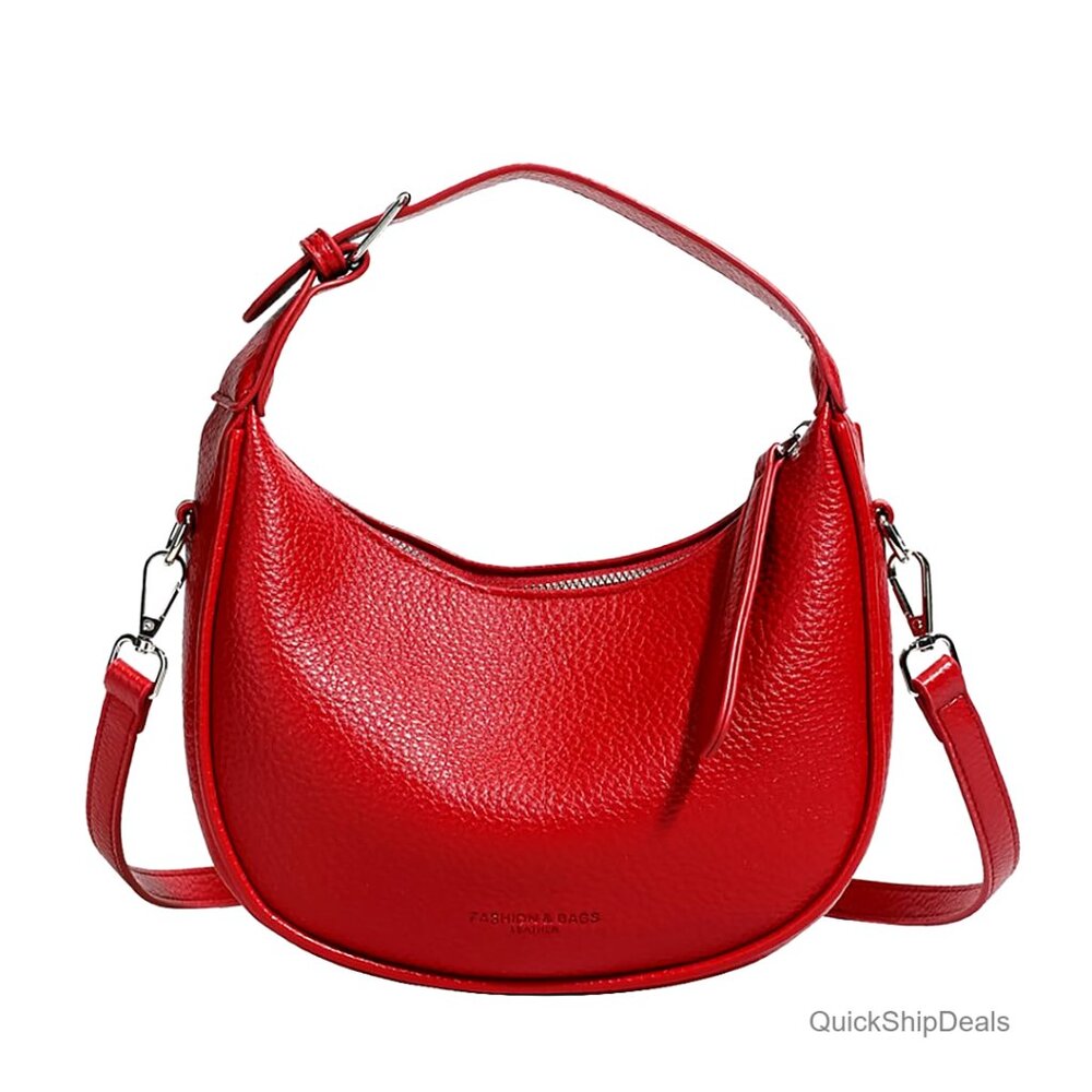 Adjustable Strap Crossbody Hobo Bag Vegan Leather Travel Purse